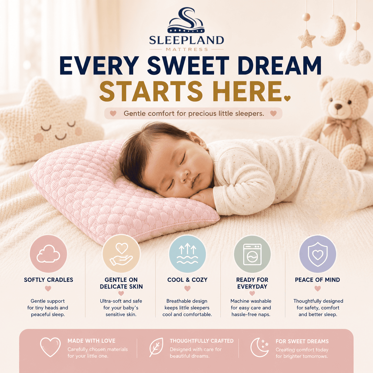 SLEEPLAND MATTRESS™ Baby Support Pillow