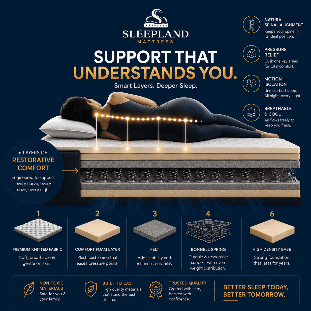 SLEEPLAND MATTRESS™ Bonnell Spring Mattress