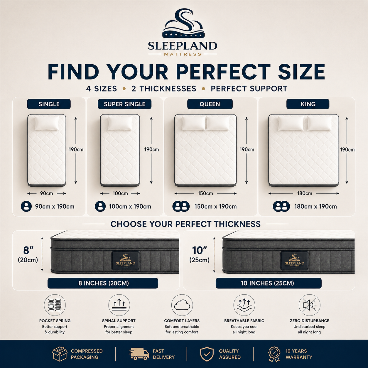 SLEEPLAND MATTRESS™ Pocket Spring Mattress