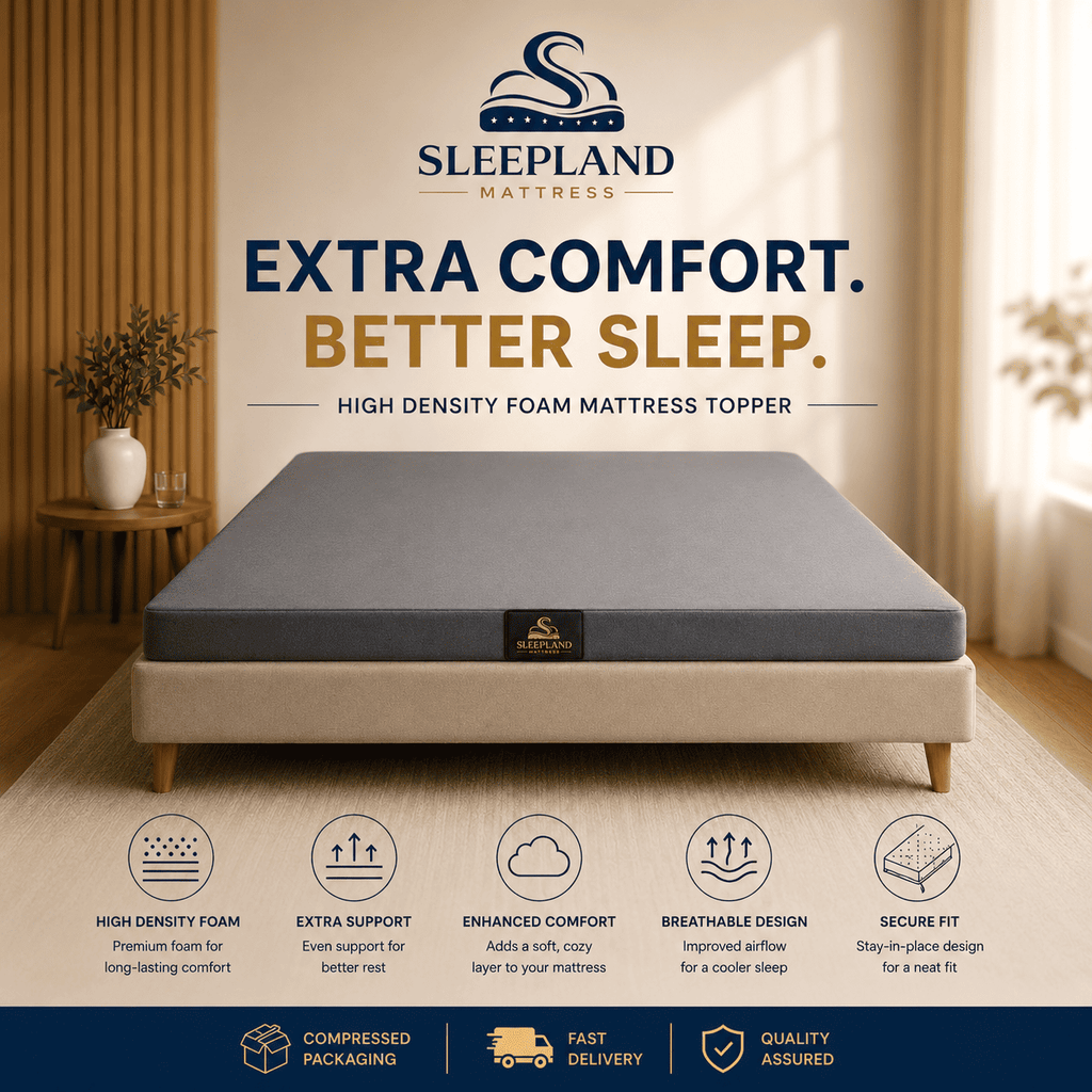 SLEEPLAND MATTRESS™ High-Density Foam Mattress Topper