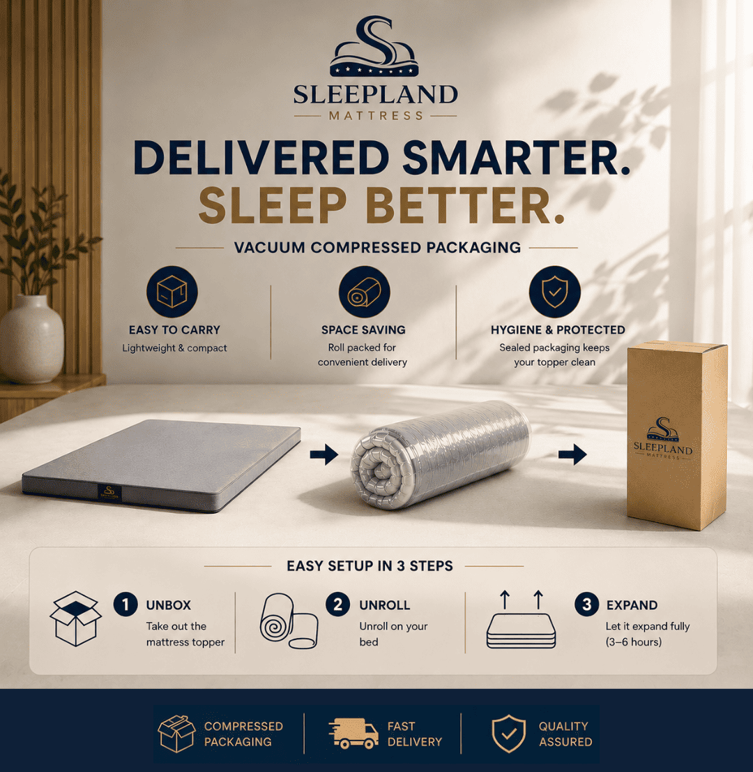 SLEEPLAND MATTRESS™ High-Density Foam Mattress Topper