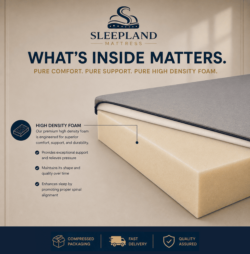 SLEEPLAND MATTRESS™ High-Density Foam Mattress Topper