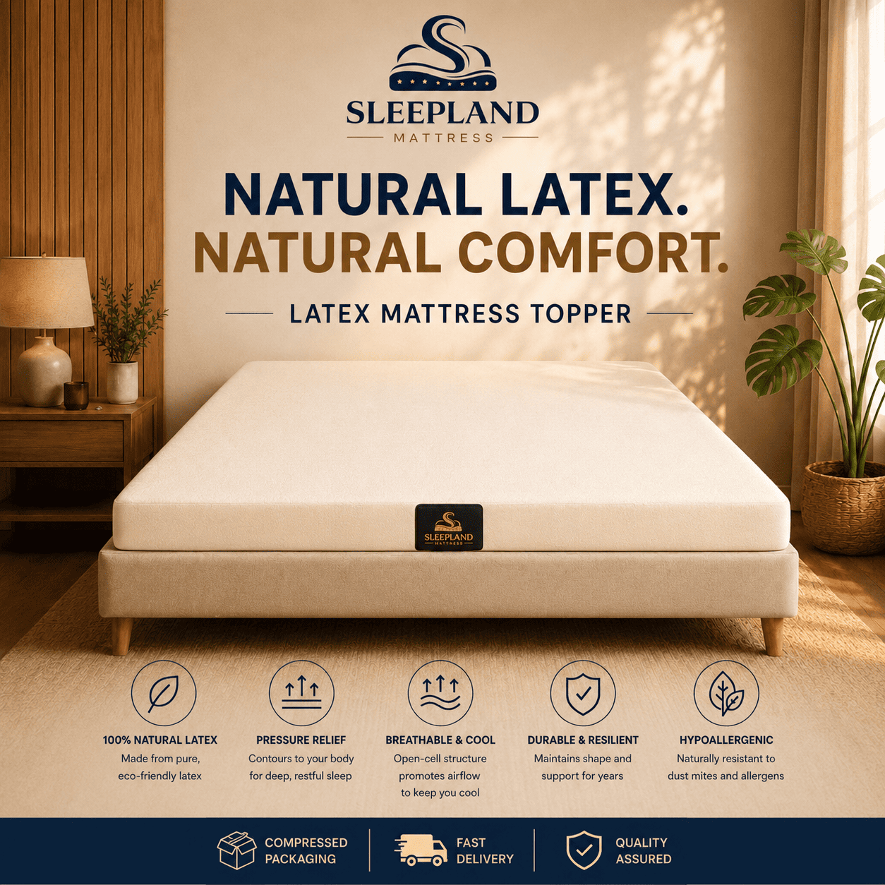SLEEPLAND MATTRESS™ LATEX Mattress Topper