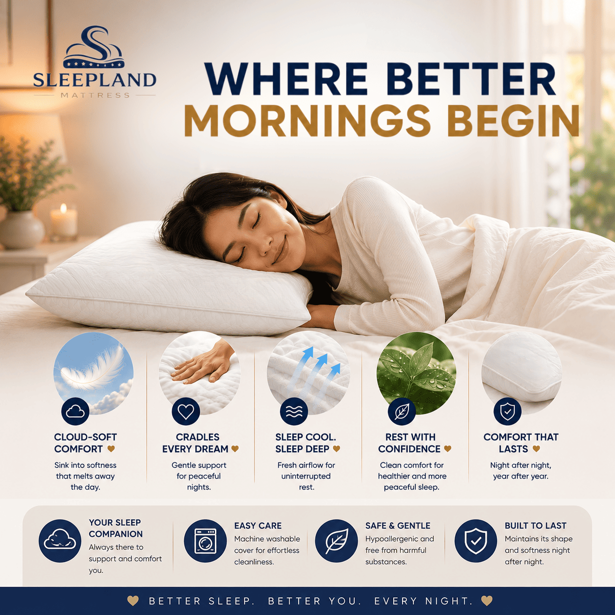 SLEEPLAND MATTRESS™ Cloud Pillow