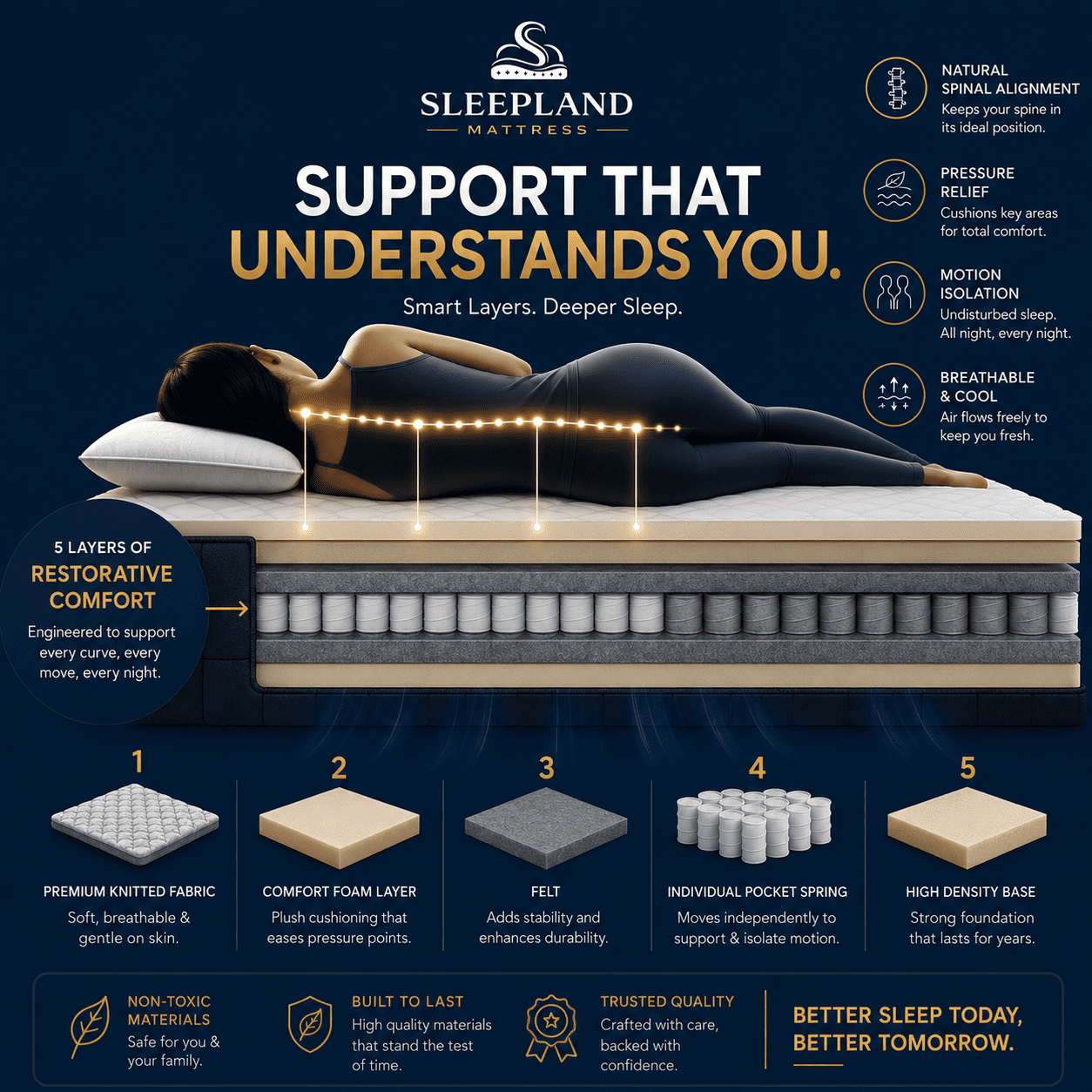 SLEEPLAND MATTRESS™ Pocket Spring Mattress