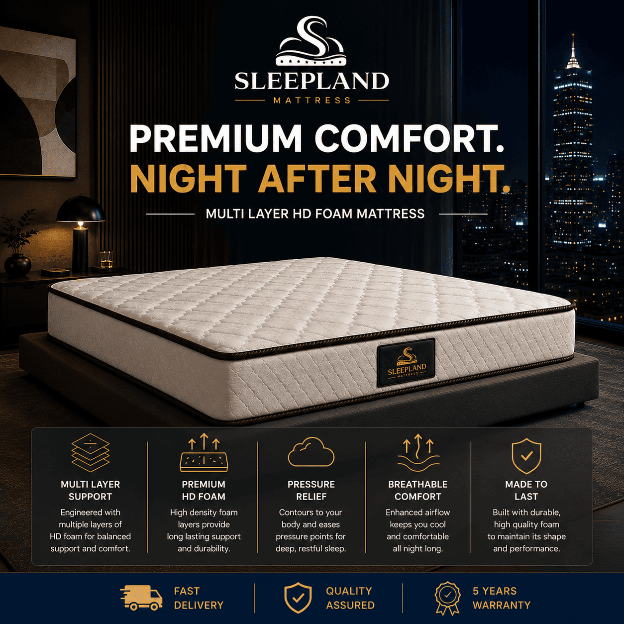 SLEEPLAND MATTRESS™ High Density Foam Mattress