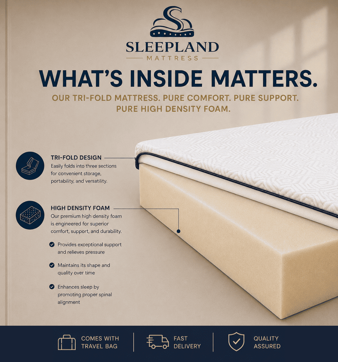SLEEPLAND MATTRESS™ Tri-Fold Mattress