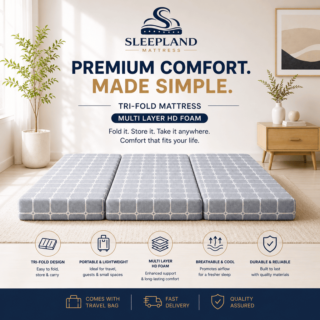 SLEEPLAND MATTRESS™ High-Density Foam Tri-Fold Mattress